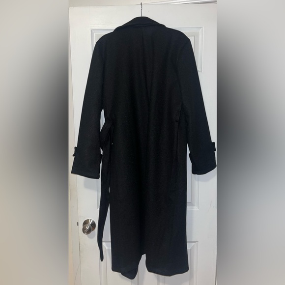 NWT Petite Belted Wool Look Trench Coat - Picture 6 of 9